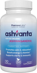 by Pharmaxa Labs – Premium KSM‑66® Ashwagandha Supplement – Supports Calm Mood Mental Clarity Steady Energy Stress Relief &amp Immune Support – 30 Capsules / 30 Day Supply