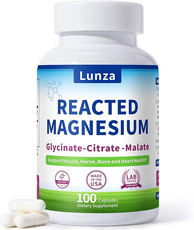 Magnesium &amp Potassium (100 Capsules) - 300mg Chelated Magnesium Glycinate Malate Citrate - Supports Better Sleep Stress Reduction and Muscle Relief