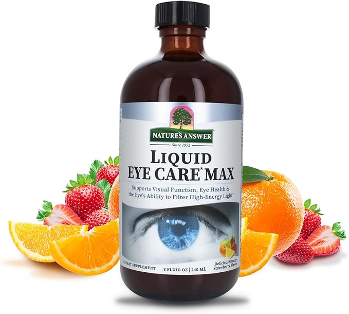 Nature's Answer Liquid Eye Care Max 8 Ounce Liquid Supplement | Supports Visual Function | Non-GMO | Gluten Free | Vegetarian | Made in The USA | Great Tasting