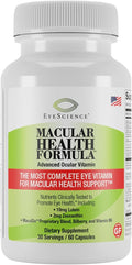 EyeScience Macular Health Formula Advanced Ocular Vitamin - Containing Lutein Zeaxanthin Billberry &amp Vitamins C D E &amp B6 (30 Day Supply) - 60 Capsules
