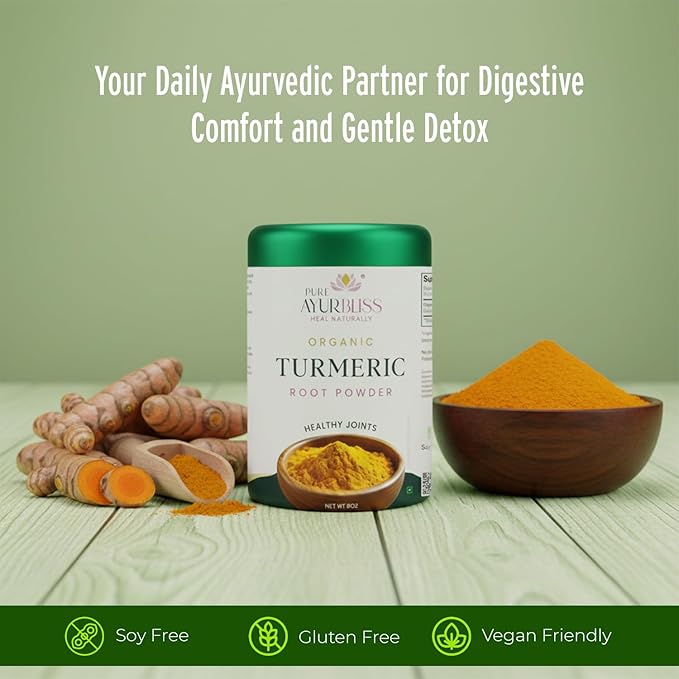 100% Organic Turmeric Powder for Daily Balance with Curcumin for Joint Health Immune Support and Gut Wellness Ayurvedic Superfood for Cooking Golden Milk DIY Masks - 8oz Tin Box