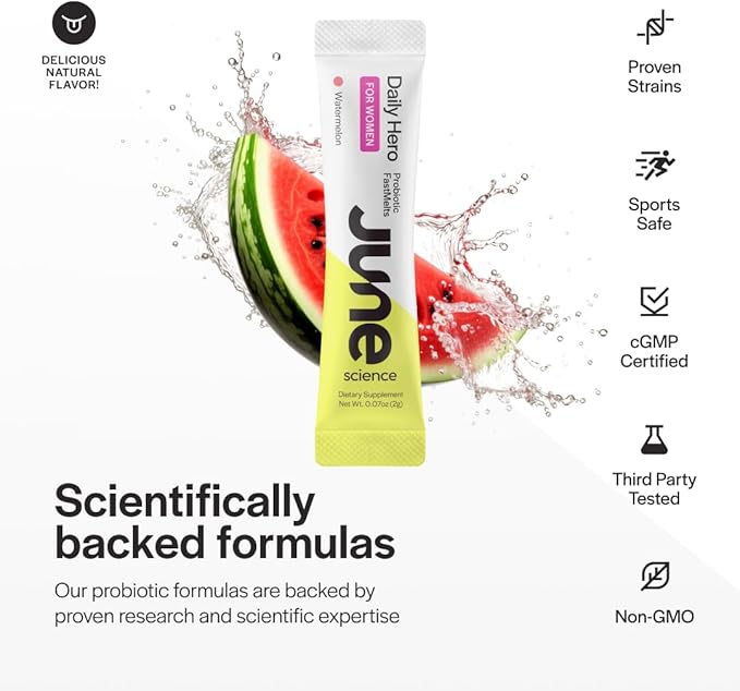 Daily Hero for Women | Fast Melt Pre + Probiotic for Women (30 Pack Watermelon)