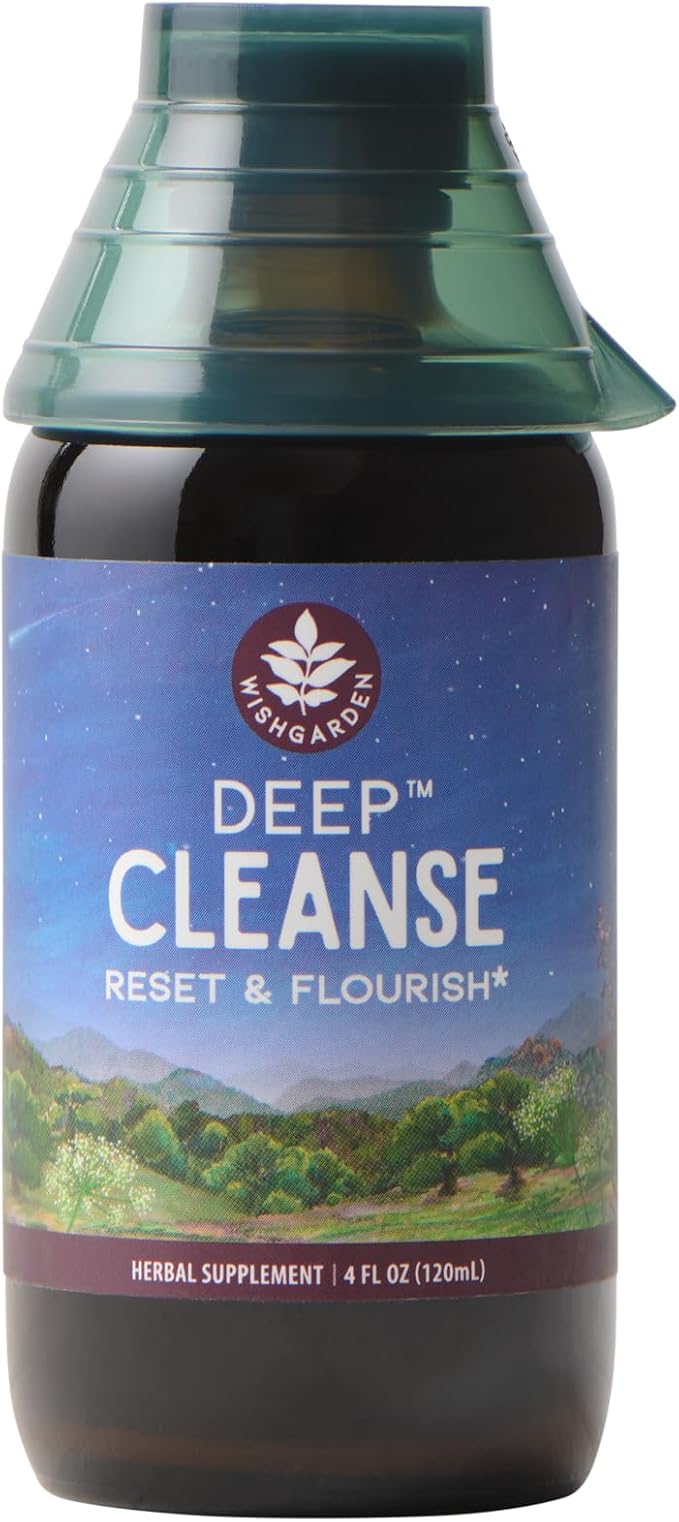 WishGarden Herbs Deep Cleanse - Plant-Based Herbal Cleansing Supplement with Organic Milk Thistle Seed &amp Burdock Root Promotes Organ Cleansing Supports Liver Kidney Lymph &amp Cellular Health