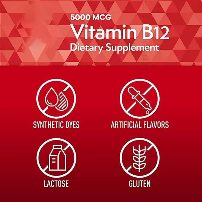Members Mark Vitamin B12 (300 Count.) Quick Dissolve Tablets 5000 mcg – Cherry Flavor Methylcobalamin for Energy &amp Nervous System Support – USP Verified