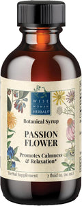Wise Woman Herbals Passionflower Botanical Syrup (Formerly Solid Extract) 4:1 Alcohol-Free Extra Strength Sleep Aid Eases Tension Supports Calm Mood &amp Restful Sleep Pure Non-GMO 4 Fl Oz
