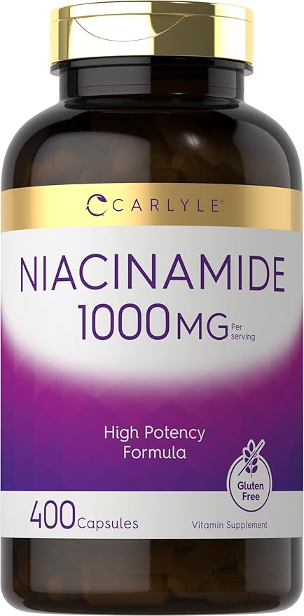 Carlyle Niacinamide 1000 mg | 400 Capsules | High Potency Formula | Non-GMO Gluten Free Supplement