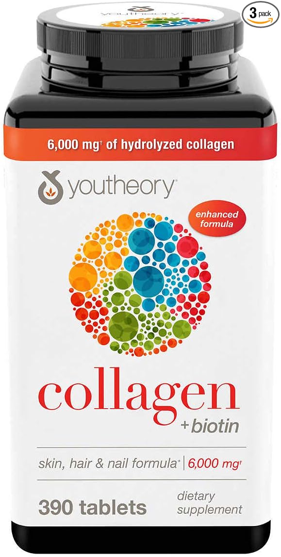 Youtheory Collagen Plus Biotin 390 Tablets (3 Pack)