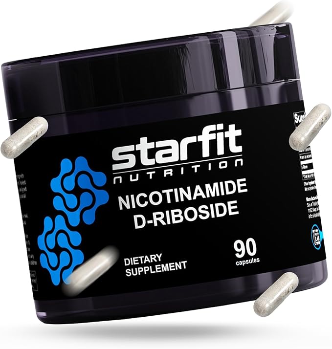 STARFIT - Nicotinamide D-Riboside (2 Pack) Booster NAD+ Energy &amp Focus Supplement Anti-Aging Cellular Support Total 180 Capsules
