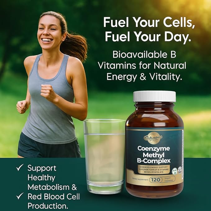 Coenzyme Methyl B-Complex – 120 Vegan Capsules | Advanced Energy &amp Metabolism Support | Active B Vitamins
