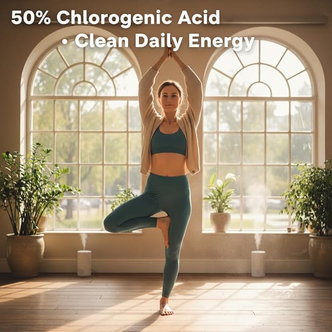 LOVITA Green Coffee Bean Extract Standardized to 50% Chlorogenic Acids 4:1 Concentrated for Metabolism Natural Antioxidant &amp Size-Reduction Support Plant-Based 180 Vegan Capsules