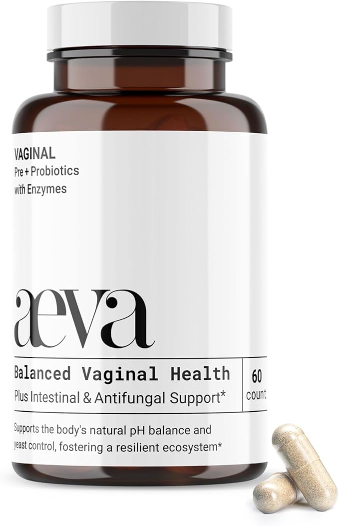 Aeva Vaginal Probiotic: Probiotics + Prebiotics + Enzymes + Fulvic Acid – Supports Vaginal Microbiome Health Yeast Balance Candida &amp Gut Wellness – Functional Medicine Formula – Made in Californ