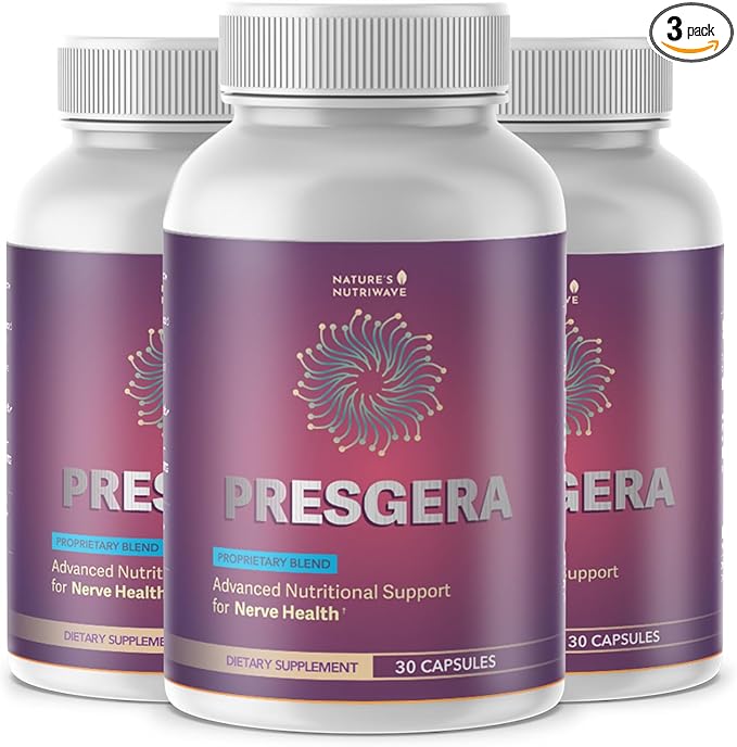 Presgera Capsules – Natural Daily Supplement with Magnesium Glycinate Turmeric Alpha Lipoic Acid &amp More – Made in USA Non-GMO Easy-to-Take – 30 Capsules 3 Month Supply
