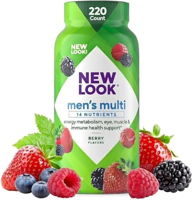 SUREFECT Vital_Fusion_Men's Multivitamin Gummy Vitamins Berry Flavor 14 Nutrients (220 Count (Pack of 1))