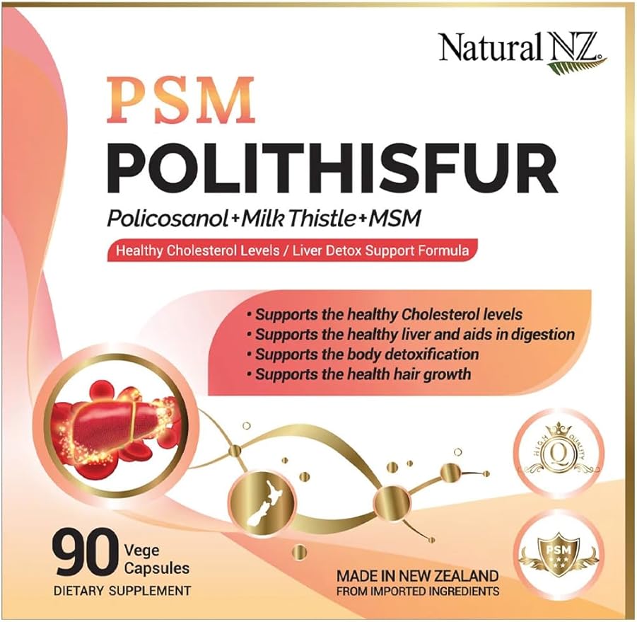 Polithisfur (Policosanol + Milk Thistle + MSM) 90 Vege Capsules (3)