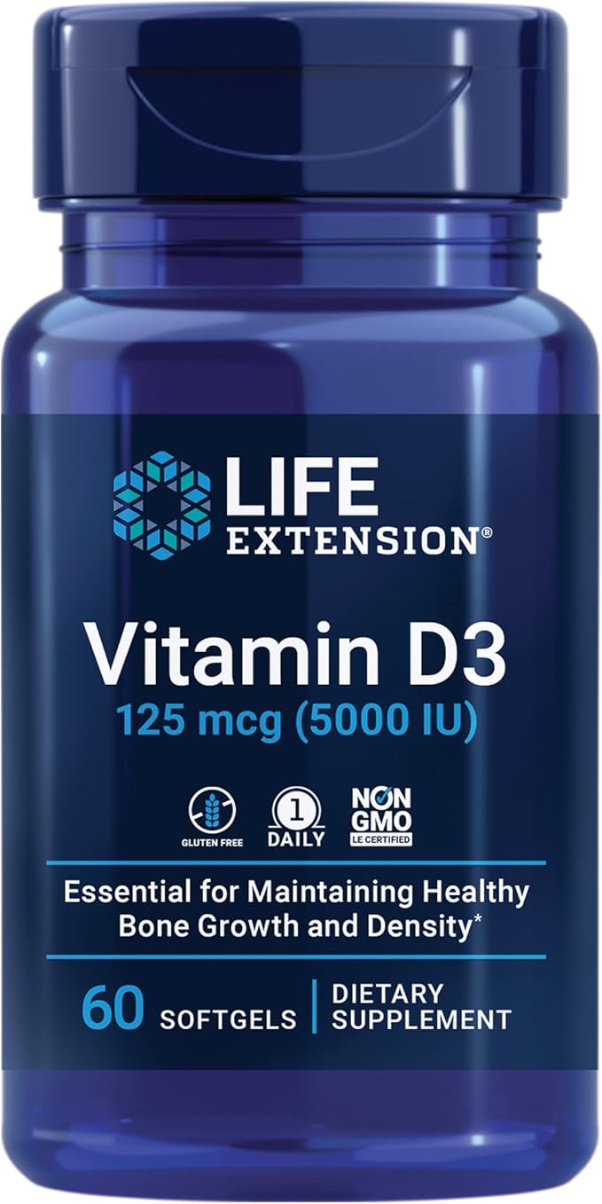 Life Extension Neuro-mag Magnesium L-threonate and Vitamin D3 Supplement Bundle for Brain Bone and Immune Health