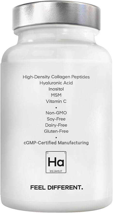 Amen Hair Vitamins - 10000 mcg Biotin Collagen Powder - Vitamin C D3 &amp E Pantothenic Acid MSM Zinc Hyaluronic Acid Inositol &amp Horsetail Extract - Non-GMO Hair Pill Supplements - 60 Cap