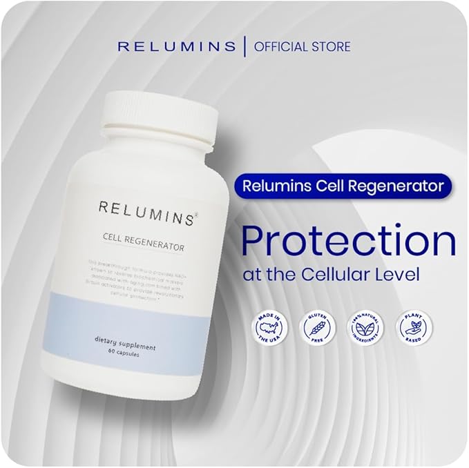 Relumins NAD+ Supplement with Nicotinamide Riboside Resveratrol Quercetin Fisetin &amp Curcumin – Focus Vitality Energy Balance &amp Daily Wellness Support – 60 Vegan Capsules