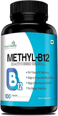 SENTA Vitamin B12 Methyl B12 Methylcobalami Produce Red Blood Cells Maintain Good Health Boost Energy Heart Health Plant Based Supplements - 100 Capsules