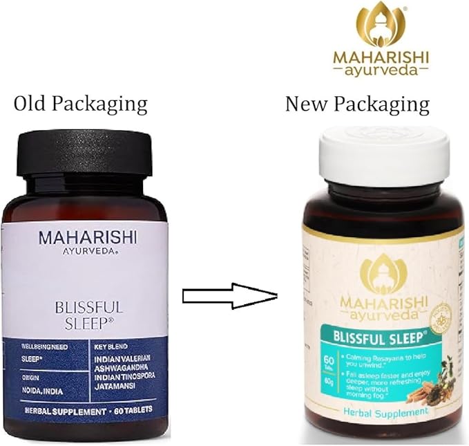 Maharishi Ayurveda Blissful Sleep® – 60 Tablets – Ayurvedic Herbal Blend with Ashwagandha Jatamansi &amp Indian Valerian – Promotes Falling Asleep Naturally &amp A Restful Night’s Sleep.*