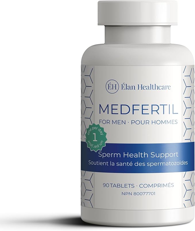 Medfertil for Men Dietary Supplement (90 ct) with L-Carnitine Vitamin C E B12 Folate Zinc Selenium and Co-Q10 / Once a Day Tablet/ 3 Month Supply/Elan Healthcare