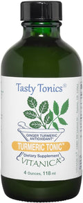 Vitanica Turmeric Tonic Non-GMO Liquid Turmeric Curcumin Supplement 1000 mg with Black Pepper and Ginger Antioxidant Vegan Gluten Free 4 Ounce