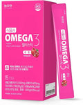 Chunwoodang Plant-Based Omega-3 Jelly Stick with Korean Perilla Oil (0.7 oz x 15 Sticks) (0.7 oz x 15 Sticks Pomegranate)