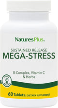NaturesPlus Mega-Stress Complex - 60 Sustained Release Tablets - B Complex Vitamin C Supplement with Chamomile &amp Herbs for Natural Calm - Gluten Free - 60 Servings