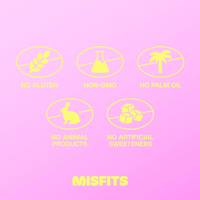 Misfits Vegan Protein Bars - Fudgey Brownie Batter| Nutrition Bars - 14g Protein 1g Sugar Plant-based Low Carb Non-GMO Gluten Free Snacks | Pack of 12