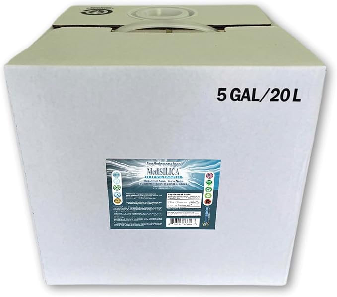 MediSILICA Collagen Booster Water-Soluble Silica/Silicon Nutritional Supplement - 5 Gallons in Cubetainer