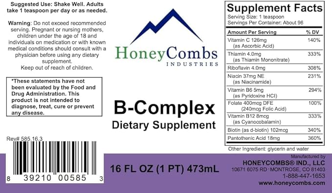 HoneyCombs Super B Complex 16 Oz + Intestinal Tune-Up