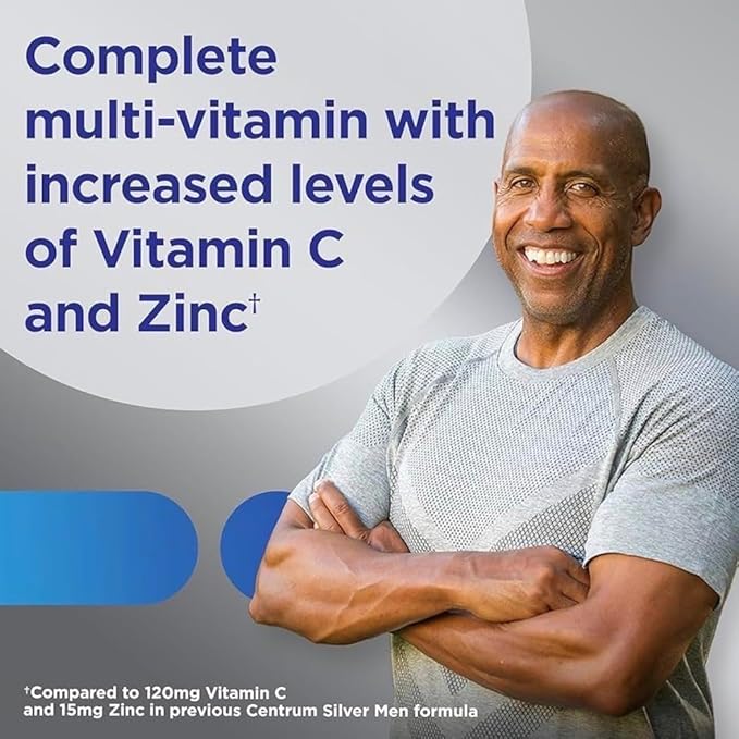 Silver Men 50+ Multivitamin Better Guide Vitamins Supplements 275 Count (Pack of 1).