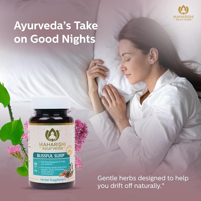 Maharishi Ayurveda Blissful Sleep® – 60 Tablets – Ayurvedic Herbal Blend with Ashwagandha Jatamansi &amp Indian Valerian – Promotes Falling Asleep Naturally &amp A Restful Night’s Sleep.*