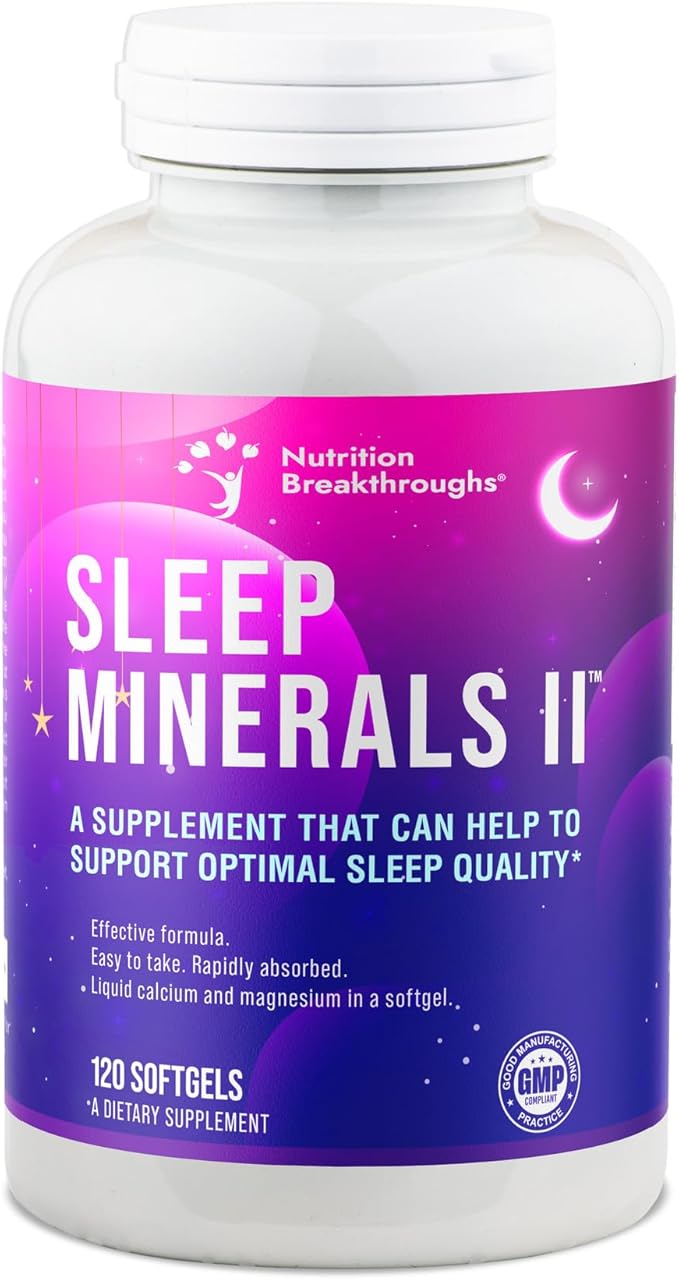 Nutrition Breakthroughs Sleep Minerals II - Sleep Supplement Magnesium Sleep Aids for Adults &amp Good for All Ages Sleep Well Without Melatonin with Calcium Vitamin D &amp Zinc 120 Softgels