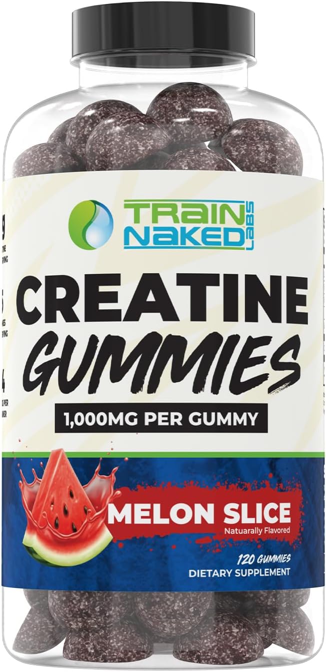 Creatine Gummies | Gummy Creatine Chewables for Men &amp Women | 5g per Serving | Gluten Free &amp Vegan | 120 Gummies 24 Servings (Melon Slice)
