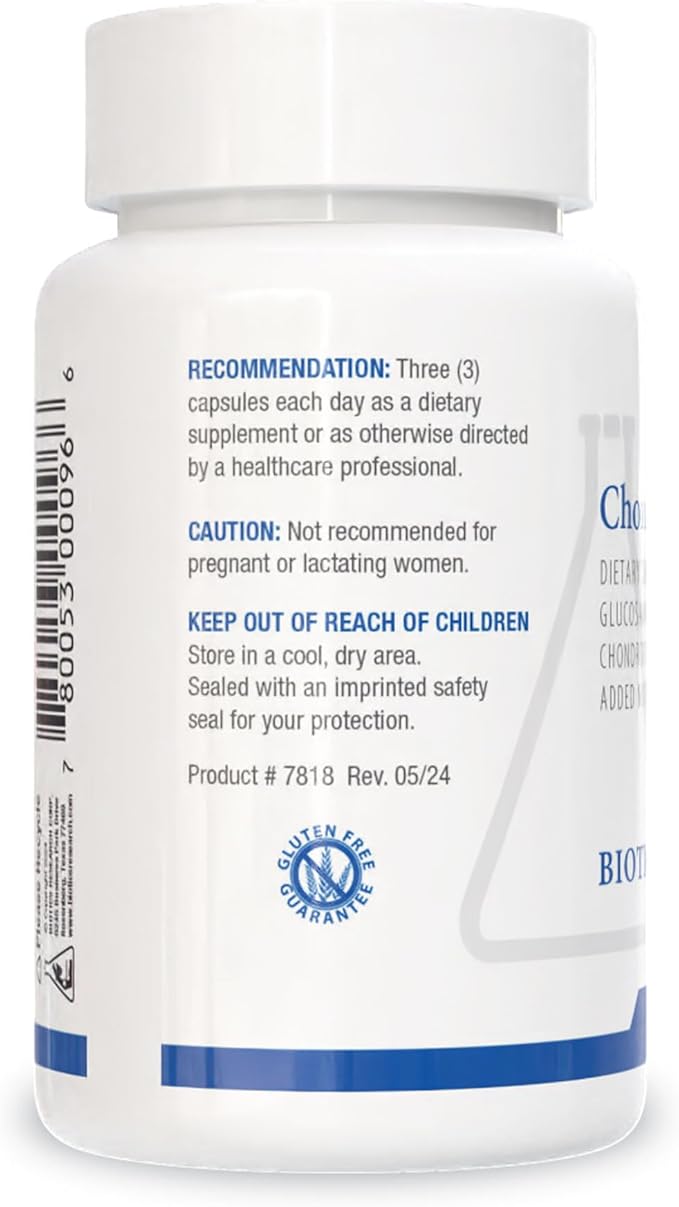 Biotics Research ChondroSamine S Comprehensive Joint and Connective Tissue Support 600 Elemental Glucosamine MSM Vitamin C Manganese Niacin Pantothenic Acid Folate B12 SOD Catalase 90 Caps