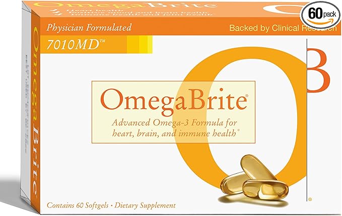 7010MD Advanced Omega-3 Formula 92% Omega-3 with 1140 mg of EPA per serving promoting Positive Mood Brain Health Immune Health Heart Health and Joint Health- 60 Count