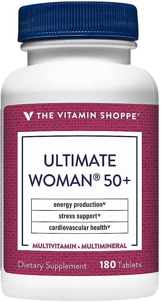 The Vitamin Shoppe Ultimate Woman 50+ Multivitamin - High Potency Daily Multi for Women Over 50 Energy &amp Immune Support (180 Tablets)