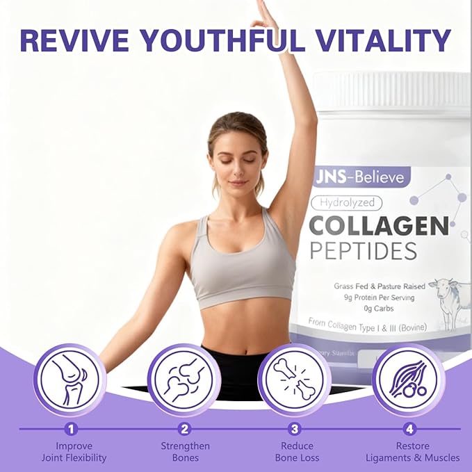 Collagen Peptides Powder for Skin Hair and Nails Bovine Hydrolyzed Collagen Peptides for Women and Men Unflavored Protein Supplements 16 oz 45 Servings 2 Pack