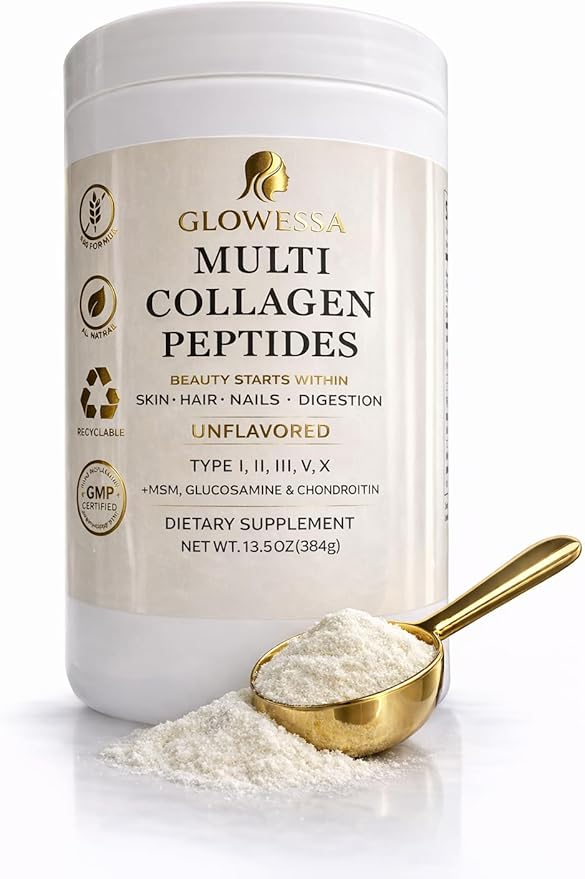 Multi Collagen Peptides Powder – Types I II III V &amp X – Hydrolyzed Collagen Supplement for Hair Skin Nails &amp Joint Support – Unflavored Daily Collagen for Women &amp Men