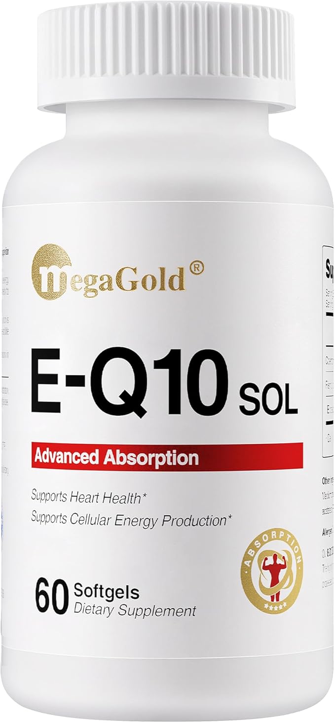 E-Q10 Sol Advanced Absorption Fish Oil - Fish Oil with Coq10 100mg EPA Antioxidant for Cardiovascular Health &amp Energy* Coenzyme Q 10 Supplement for Men and Women - 60 Count Softgels