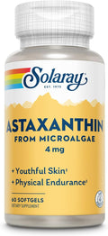 SOLARAY Astaxanthin 4 mg | Antioxidant | Healthy Eye Skin Cardiovascular Function &amp Joint Support | 60 Softgels