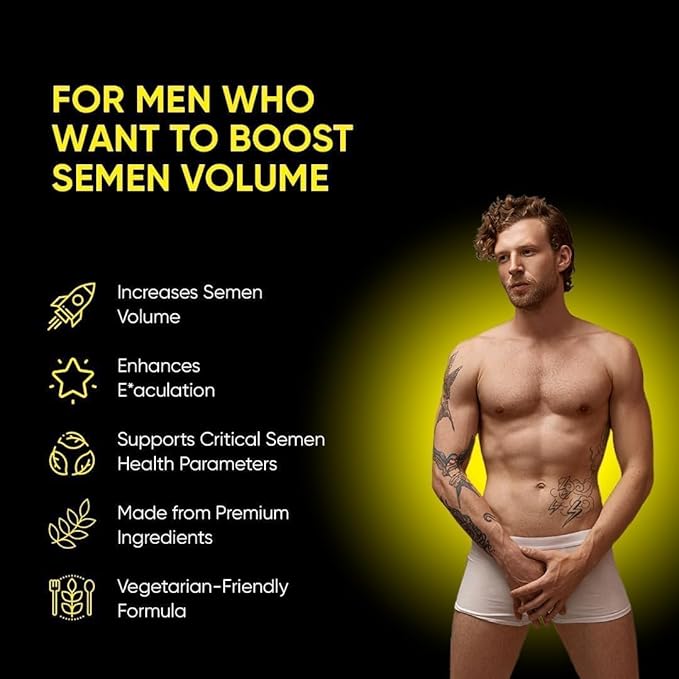 Semen Volume Support Capsules for Men – Zinc Rose Hip &amp Vitamin C – Reproductive Health &amp Vitality – 120 Capsules - 2 Months Supply