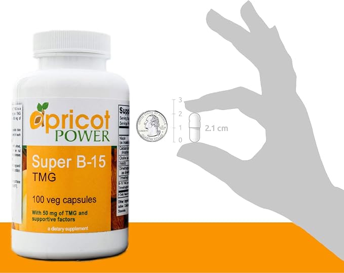 Apricot Power Super B-15 Non Toxic Pangamic Acid - Health Oxygen Levels &amp Energy - 100 Veg Caps