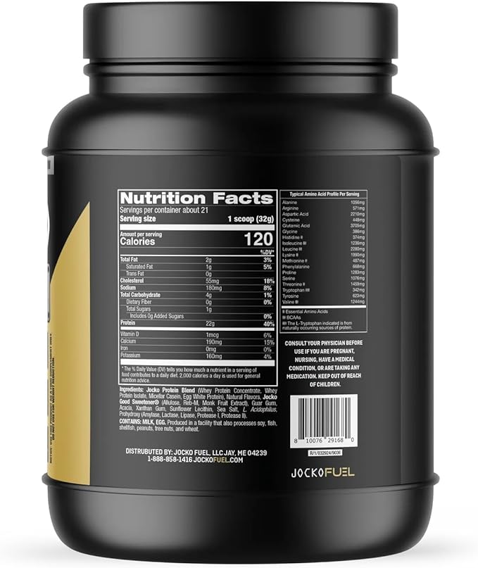 Jocko-Mölk Protein Powder 21 Servings - Grass-Fed Whey Micellar Casein Egg Protein Blend with Digestive Enzymes Probiotics Sugar-Free Soy-Free Gluten-Free (1.48 lbs Mölk-Vanilla)