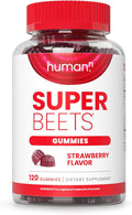 HumanN SuperBeets Strawberry Heart Gummies - Beetroot &amp Grape Seed Extract 120 Count