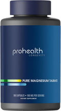 ProHealth Pure Magnesium Taurate 160mg per Serving | Optimal Bioavailability Supplement for Healthy Aging | Supports Brain Heart and Muscle Health | Third-Party Tested for Quality | 180 Capsules