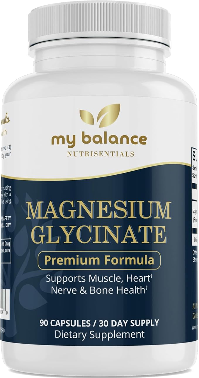 Magnesium Glycinate Capsules – High Absorption Magnesium Supplement – Premium Formula for Daily Use – 90 Capsules 30 Day Supply