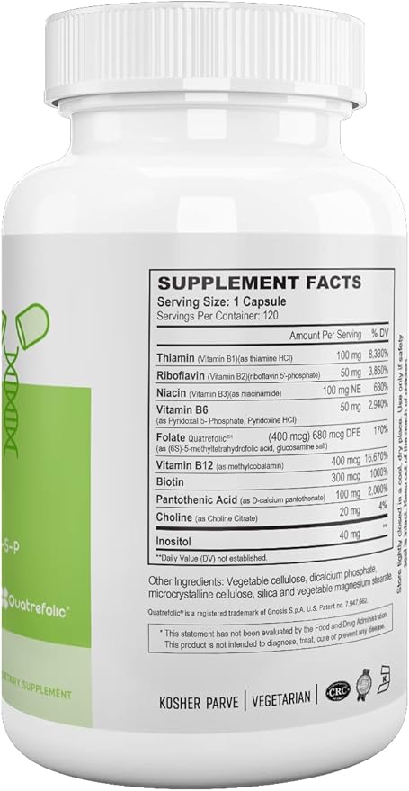 Ultimate B Complex 120 Vegetarian Capsules- Certified Kosher