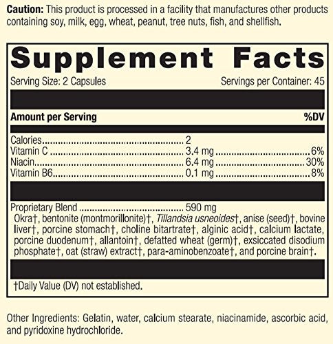 Standard Process - Gastrex - Supports Digestion Stimulates Cleansing of Upper Gastrointestinal (GI) Tract Provides Vitamin C Niacin Vitamin B6 Okra and Tillandsia Usneoides - 90 Capsules