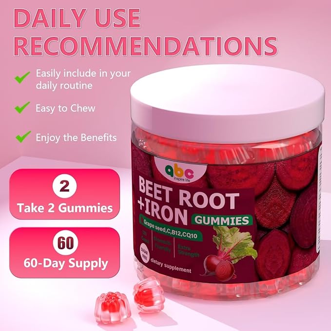 Vitamin B Complex Gummies for Adult Kid-Pineapple Flavor-Chewable Supplement Beet Root Gummies 3000MG-Red Beets Chewables with Beetroot